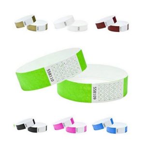 TYVEK WRISTBAND 1000 PACKS 19mm Width Variety of Colours -Security Event Paper Like id bands