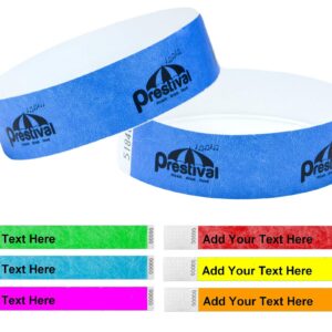Custom Printed Tyvek Wristbands 19mm Simple Text Design