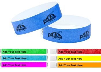 Custom Printed Tyvek Wristbands 19mm Simple Text Design