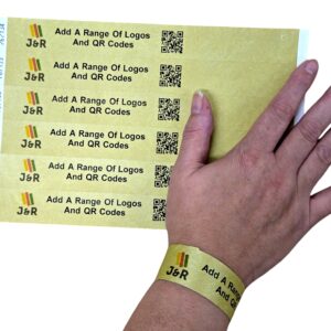 Custom Printed Tyvek Wristbands 25mm Add Your Logos And Text